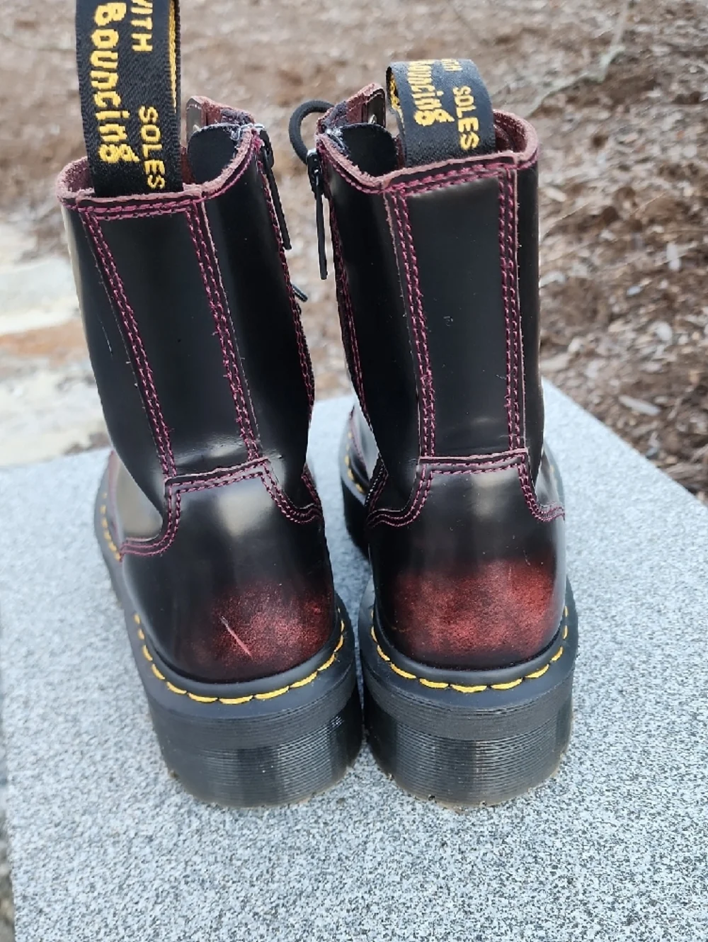 Dr. Martens Jadon Platform Combat Boots In Oxblood Size 9 - Picture 3 of 13